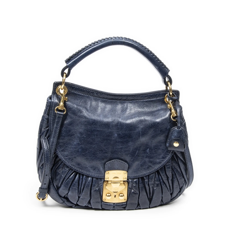 Miu Miu Crossbody Bag Coffer Flap Hobo marineblau