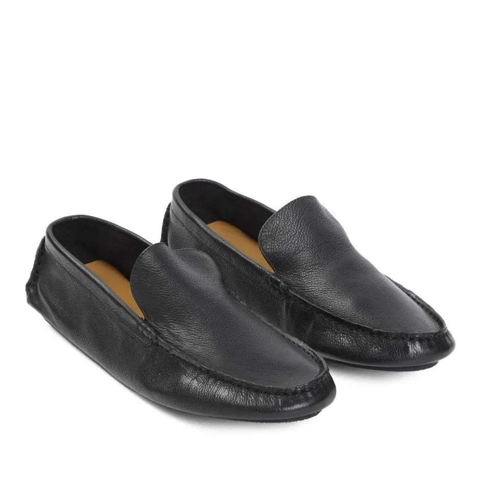 The Row Sandalen & Sandaletten - Lucca Black Vegetable Leather Slippers - Gr. 36 (EU) - in Schwarz - für Damen