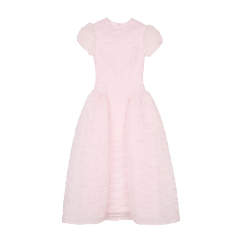 Cecille Bahnsen Midi-jurk Cleopatra Dress Plumeria Matelassé Pink