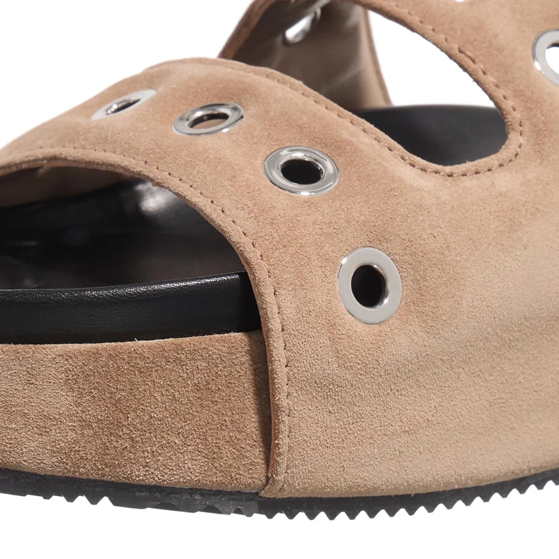 INUIKII Slides Suede Studs Taupe(Image 5)