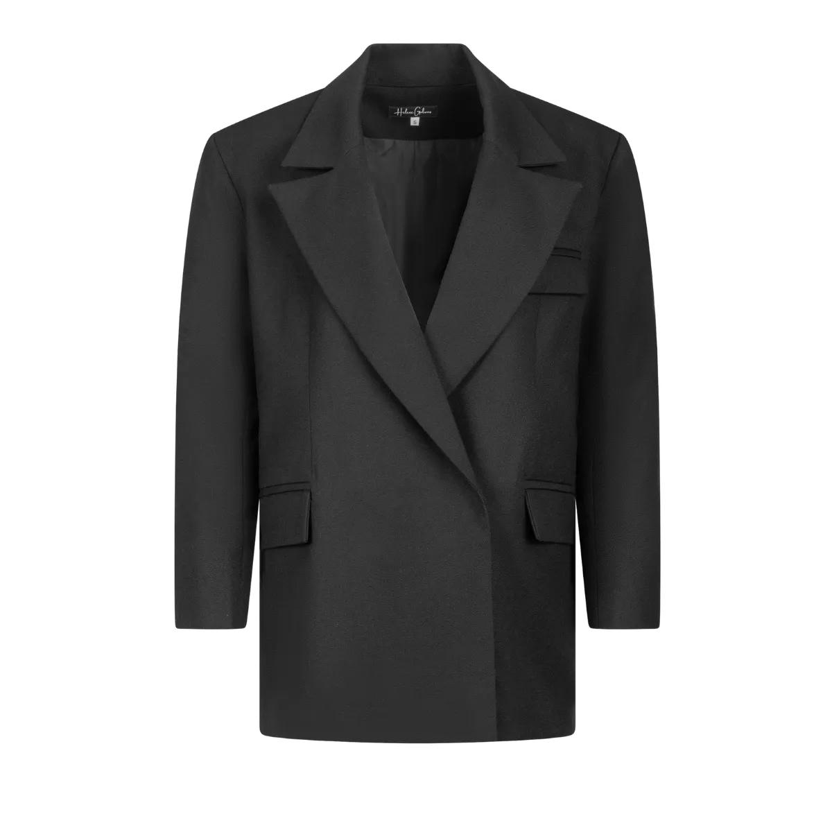 Thumbnail - Helene Galwas - Oversize Blazer aus Wolle JESSICA - Größe L - schwarz