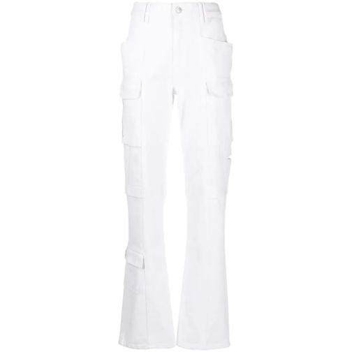 Isabel Marant  Cargo Pocket Straight-Leg Denim Jeans White