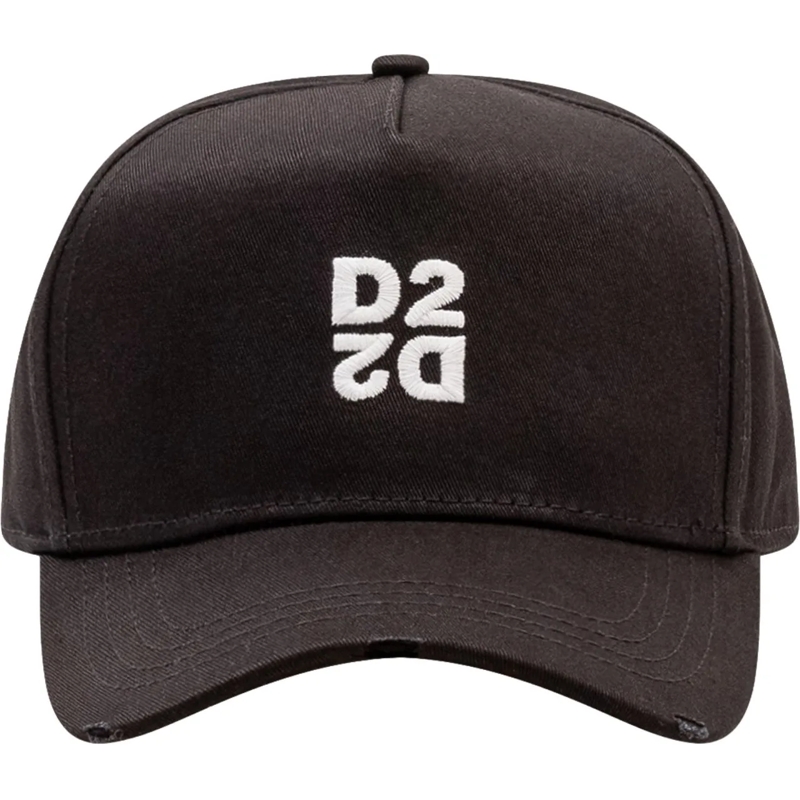 Dsquared2  Cappello da Baseball con Monogramma Ricamato schwarz