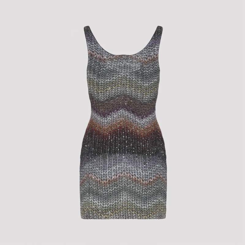 Missoni Minikleid Mini Dress With Multicolor Zigzag Pattern Multicolor