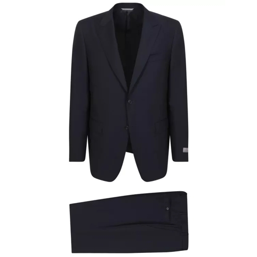 Canali Single-Breasted Jacket Black Suit Black 