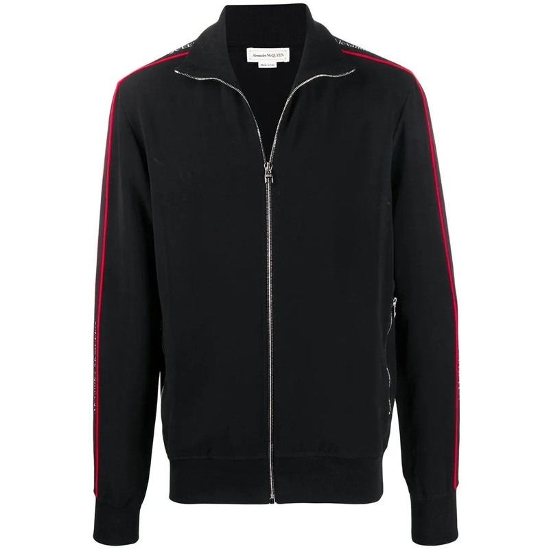 Alexander McQueen Legeres Oberteil Alexander Mcqueen Logo Zipped Sweatshirt schwarz