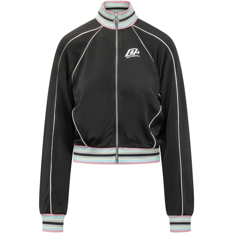 Off-White  Giacca Track con Zip e Collo Alto schwarz