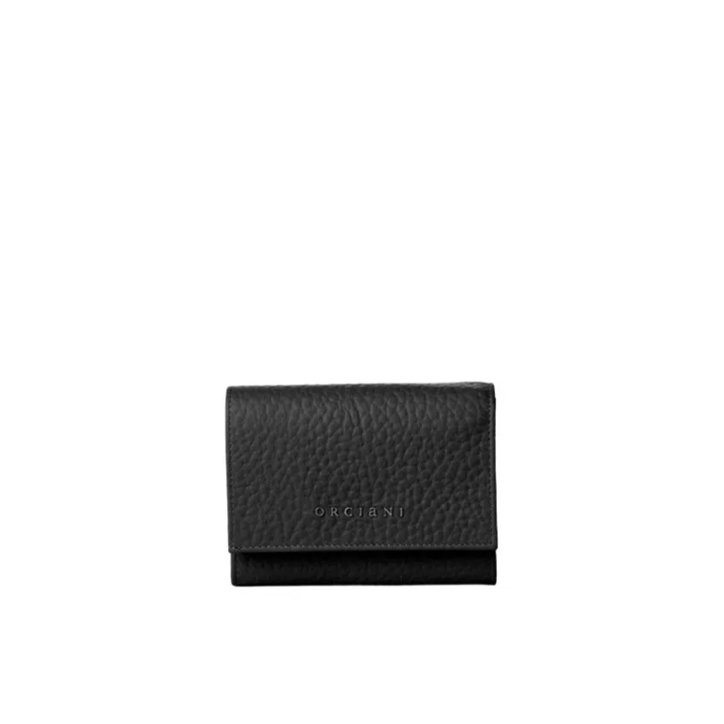 Orciani Geldbörse Envelope-Style Textured Leather Wallet With Rfid P Black