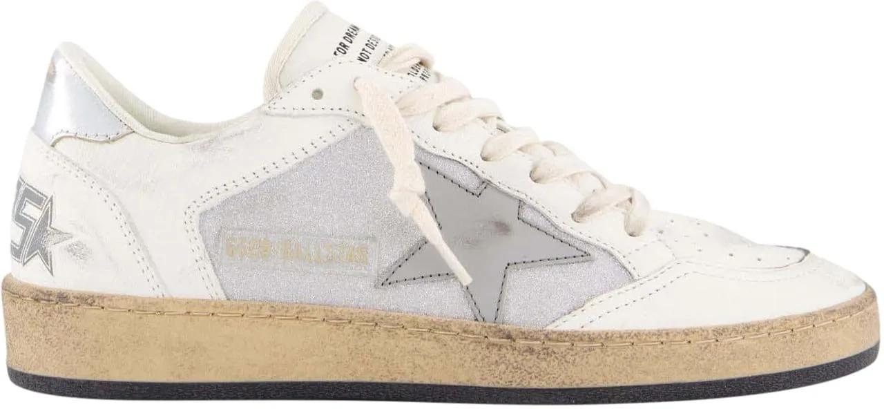 Golden Goose Low-Top Sneaker - Dames Ballstar Sneaker Wit/Grijs - Gr. 41 (EU) - in Weiß - für Damen
