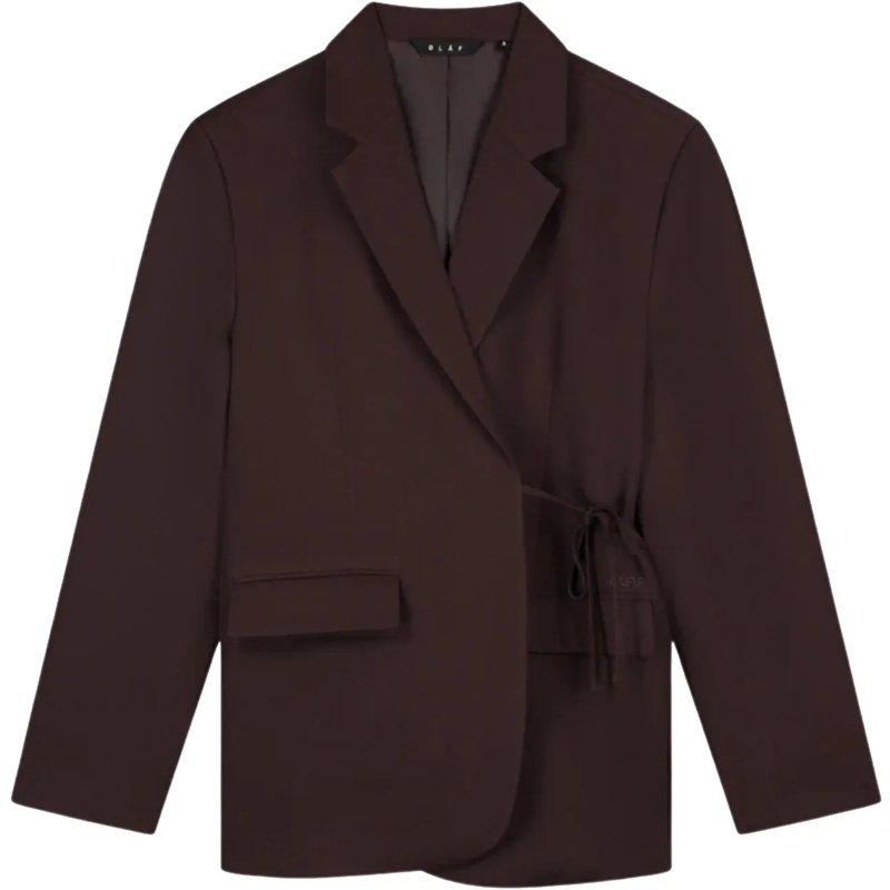 ØLÅF Blazer Olaf Tie Detail Tailored Blazer Blazers Bruin W220 braun