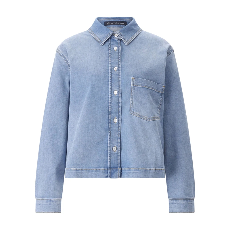 Raffaelo Rossi Bluse Hemdbluse aus Denim blau