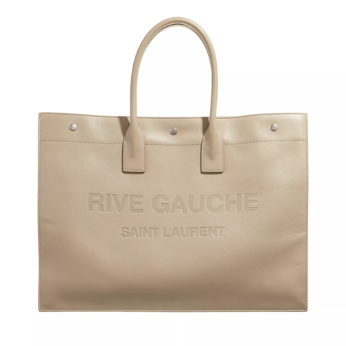Saint Laurent Large Rive Gauche Tote Bag Leather Sea Salt Shopping Bag