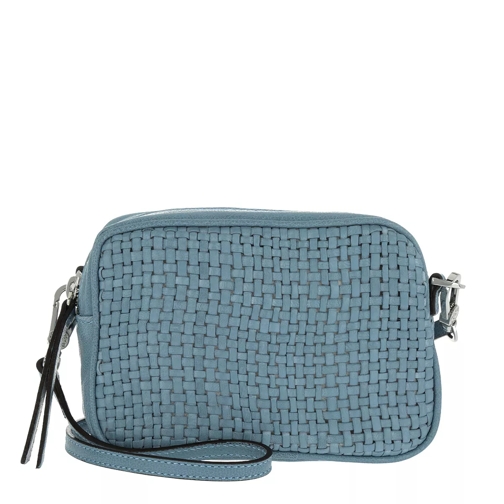 Abro Mini Eleonor Weave Leather Crossbody Light Blue Crossbody Bag