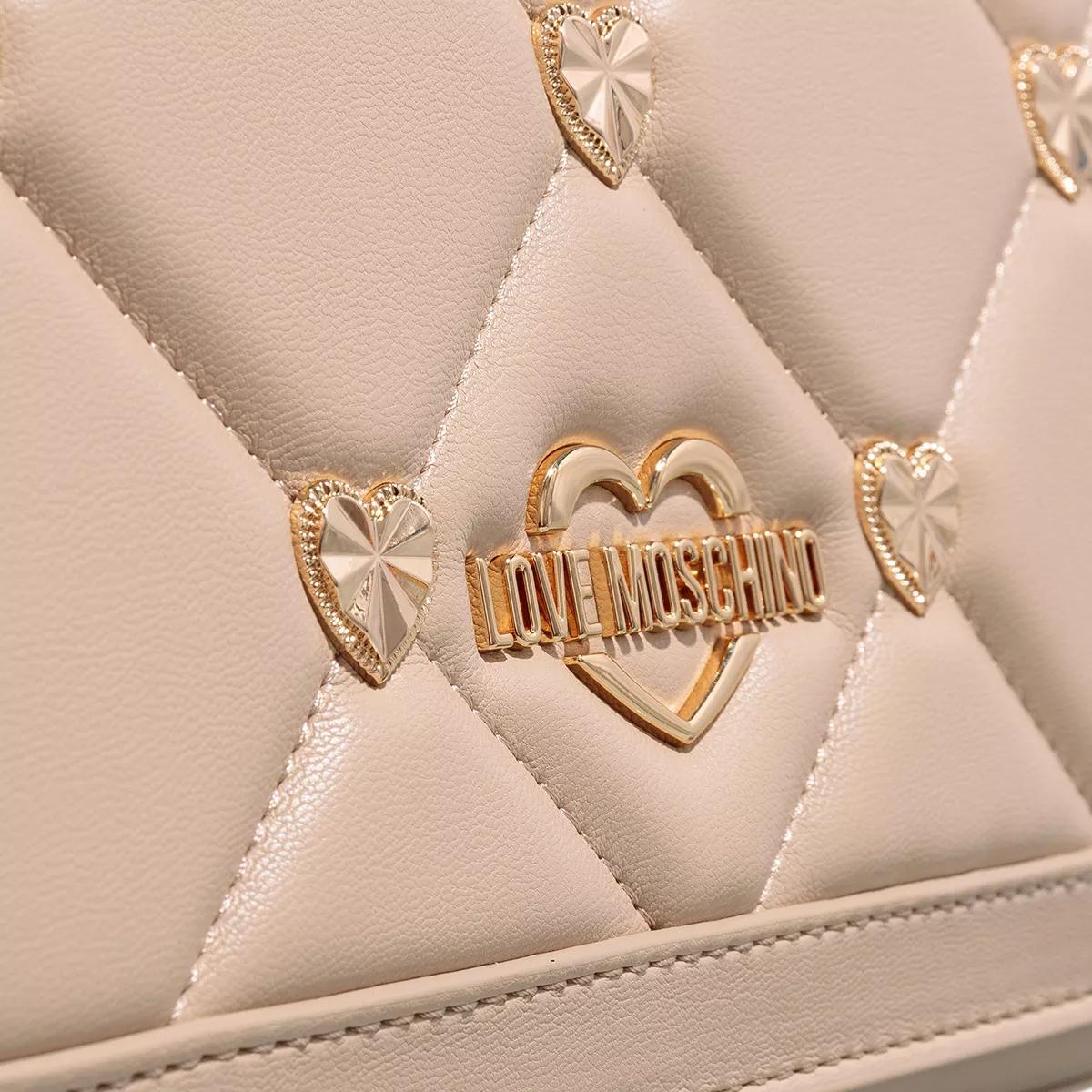 Love Moschino Gewatteerde Witte Tas met Logo Plaat White Dames