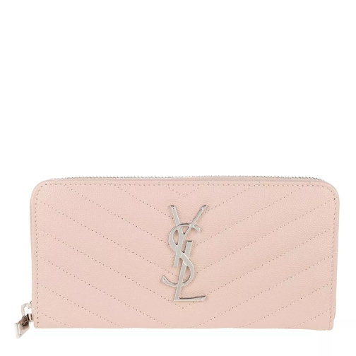Saint Laurent Monogram Wallet Leather Marble Pink Continental Wallet-plånbok