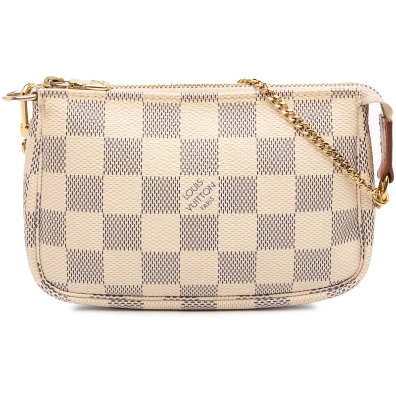 Louis Vuitton Fourre-tout Damier Azur Mini Pochette Accessoires weiß