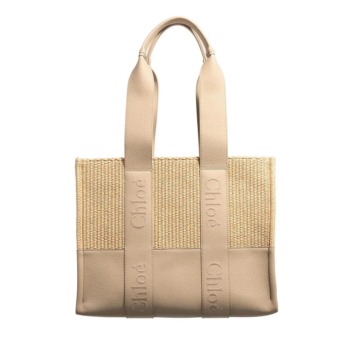 Chloé Tote - Paneled Woody Tote Bag - Gr. unisize - in Beige - für Damen