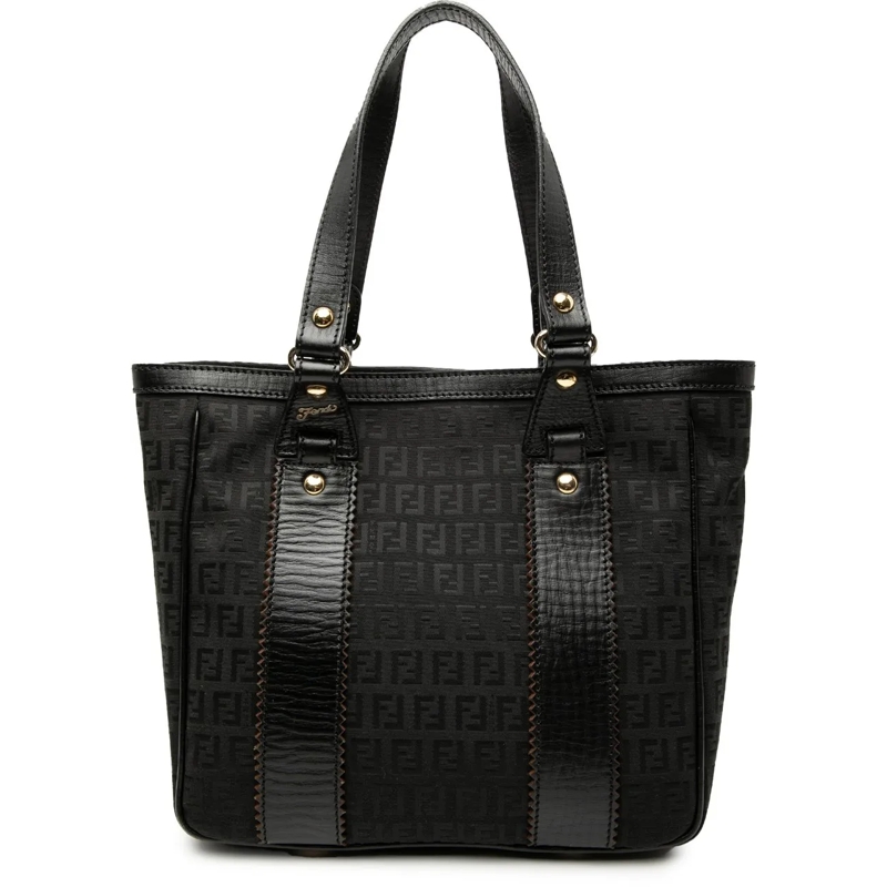 Fendi Shopper Zucchino Canvas Tote schwarz