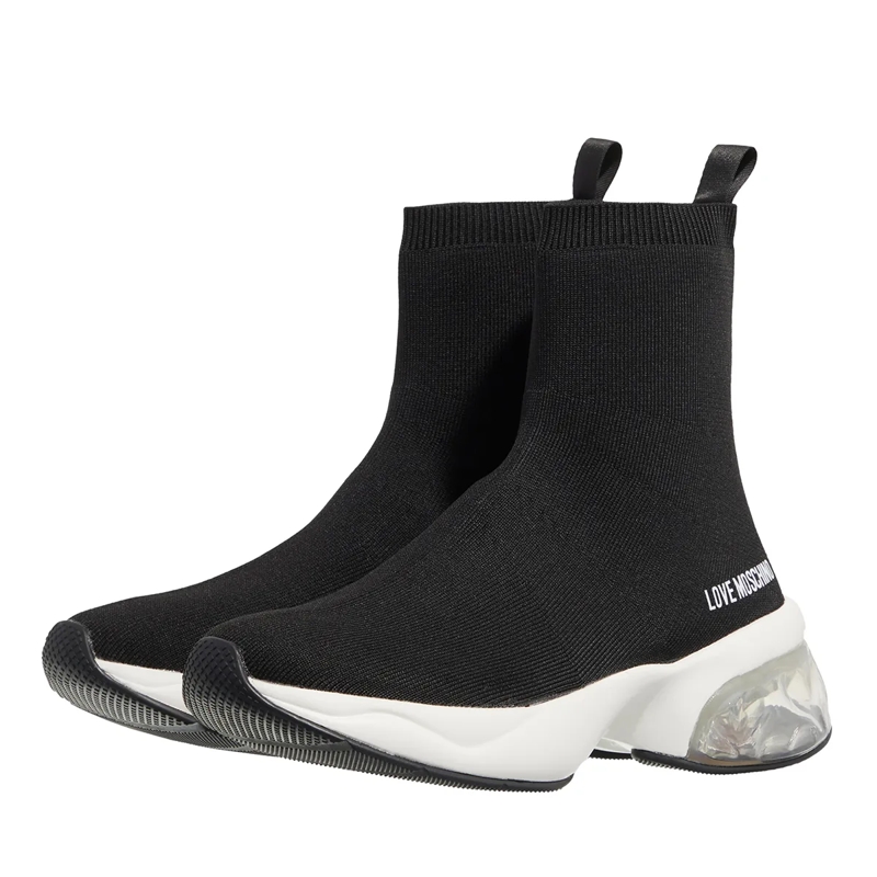 Love Moschino High-Top-Sneaker Crystal Love Sneakers Donna Nero