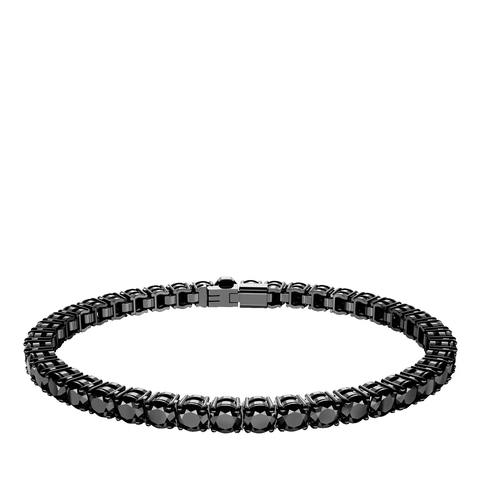 Swarovski Armband - Matrix Tennis bracelet, Round cut, Black, - Gr. M - in Schwarz - für Damen