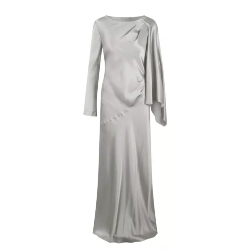 Alberta Ferretti Satin Long Dress White 