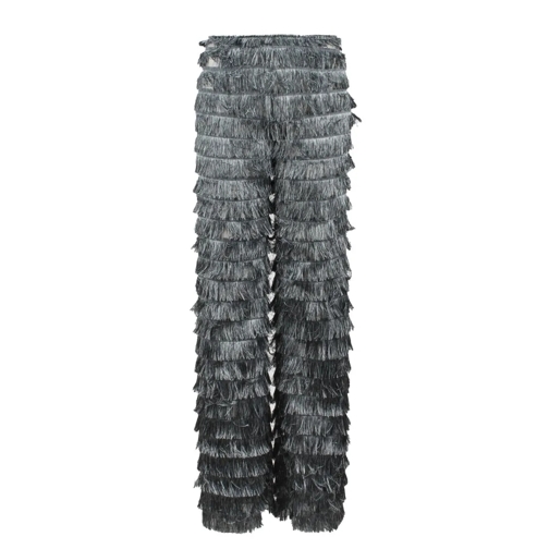 Alberta Ferretti  Fringes Fil Coupé Trousers Grey