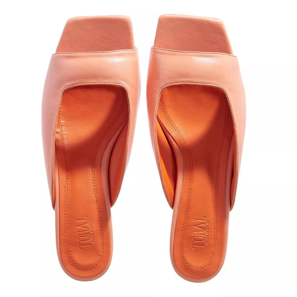toral sandales, toral leather sandals en orange - pour dames