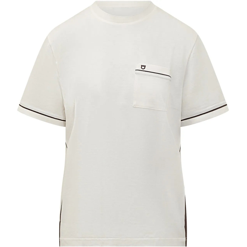 Salvatore Ferragamo T-shirt T-shirt con Taschino e Dettagli a Contrasto weiß