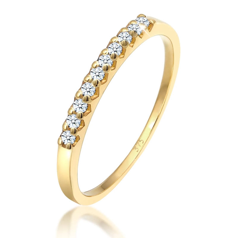 Elli Diamantring Ring Microsetting Diamant (0.15 ct.) 375 Gelbgold gold