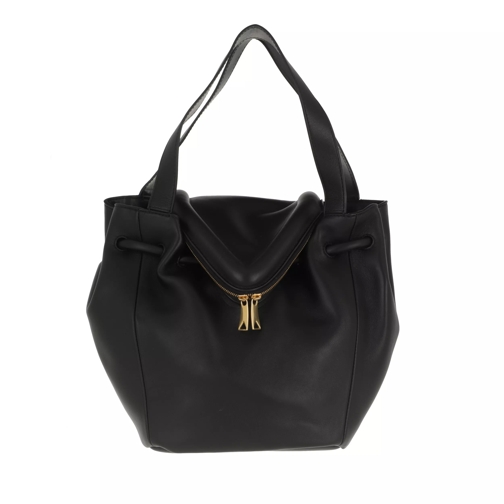 Bottega Veneta Beak Shoulder Bag Leather Black/Gold Bucket Bag