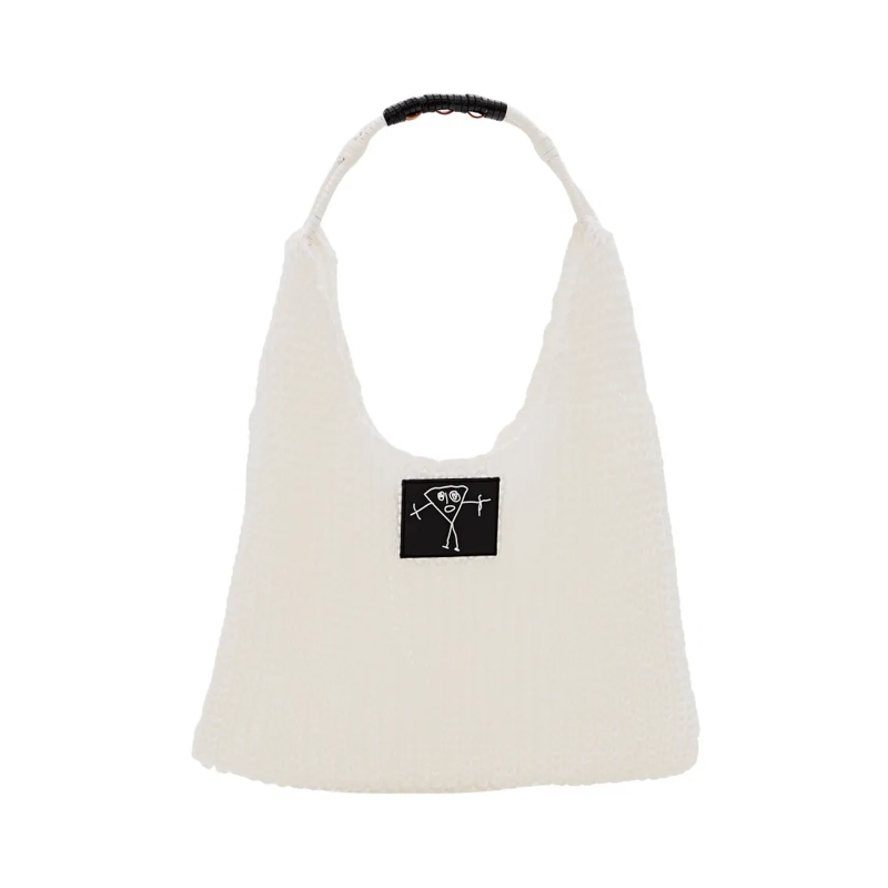 Plan C Fourre-tout White Mesh Design Shopper Bag White
