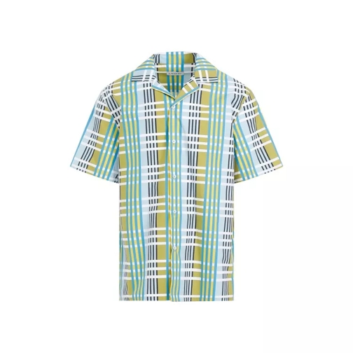 Lanvin Green Cotton Printed Bowling Shirt Green 