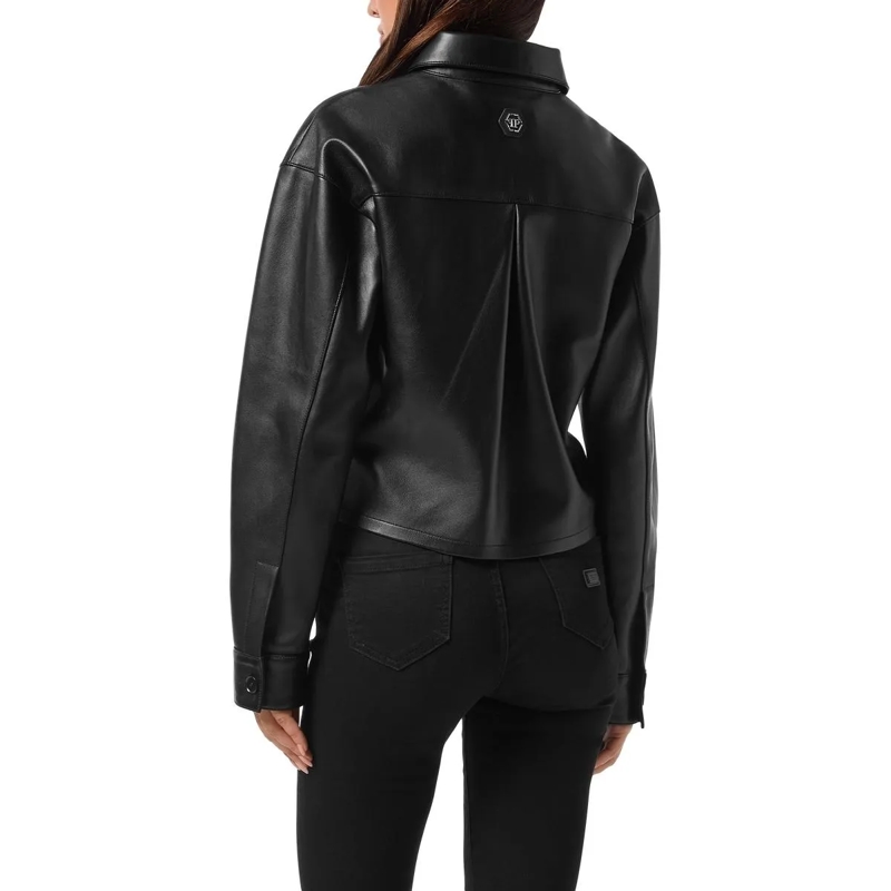 Philipp Plein Hemd Lederhemd Signature schwarz(Image 3)