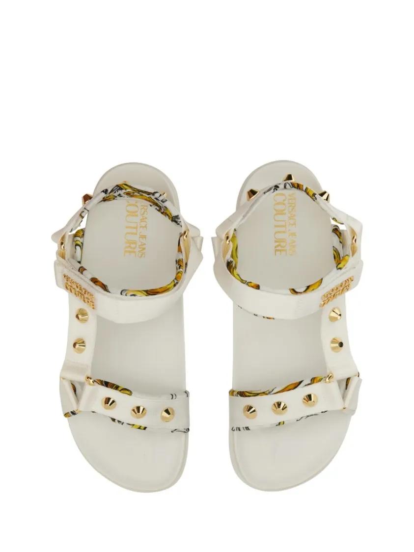 Thumbnail - Versace Jeans Couture Sandalen - Sole Sandals With Decorative Logo Strap - Gr. 38 (EU) - in Beige - für Damen