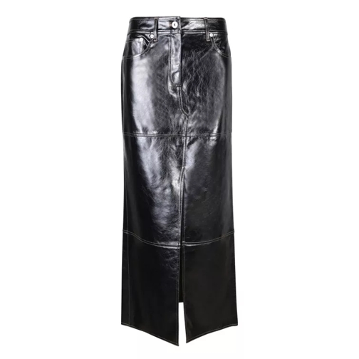 Stand Studio Long Faux Leather Skirt Black 