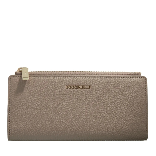 Coccinelle Metallic Soft Warm Taupe Portafoglio a due tasche