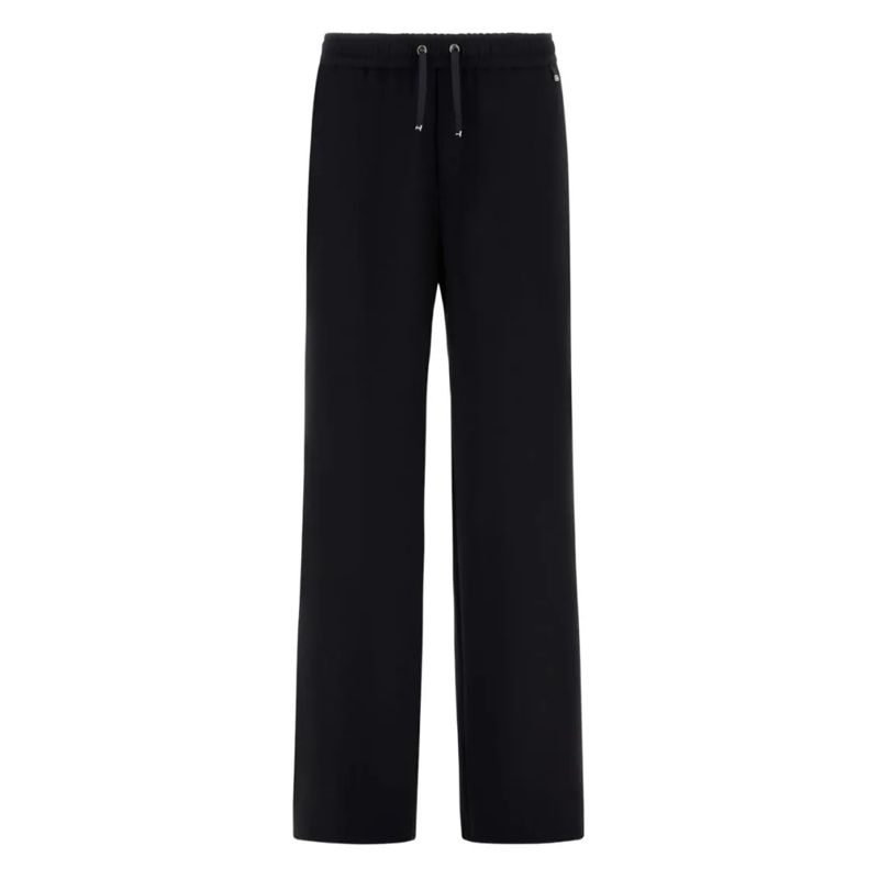Herno  Relaxed Wide-Leg Trousers In Double Matte Stretch  Black