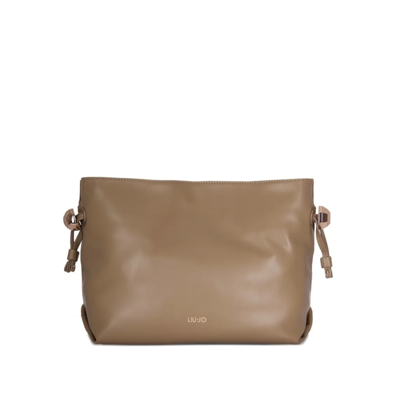 LIU JO Sac à bandoulière Beige Handbag With Elegant Metallic Logo Neutrals