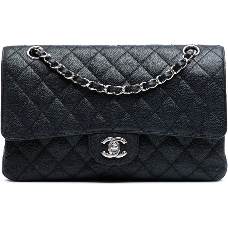 Chanel Sac à bandoulière Medium Classic Caviar Double Flap schwarz
