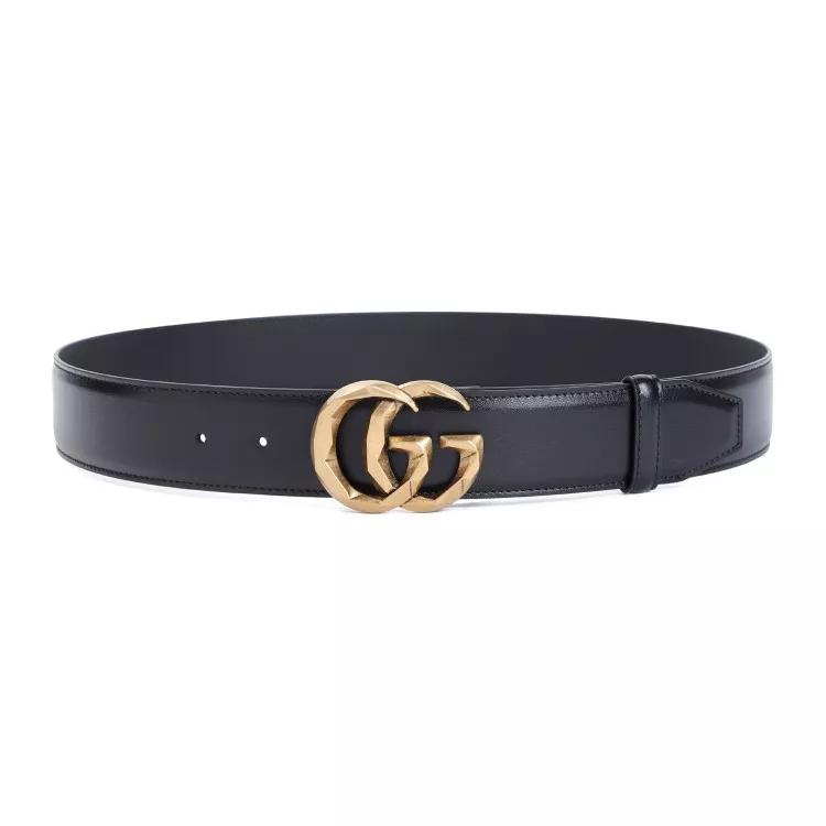 Gucci Gürtel - Gg Leather Belt - Gr. 100 - in Schwarz - für Damen