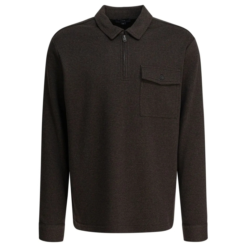 Vince Polohemd Cotton-Poly-Wool Polo Shirt Black