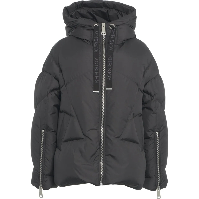 Khrisjoy Minikleid Puffer jacket with hood schwarz