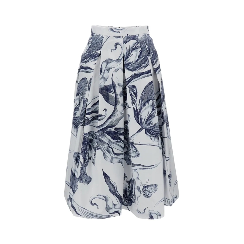 Erdem Midirok Pleated Midi Skirt White