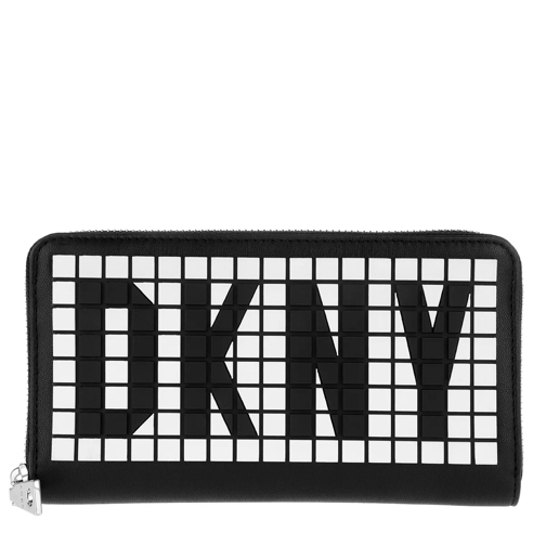 DKNY Tilly LG Zip Around Wallet Black/White Portefeuille à fermeture Éclair