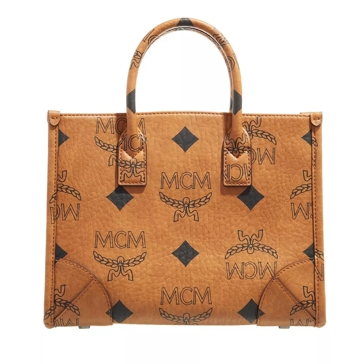 Mcm cognac cheap tote