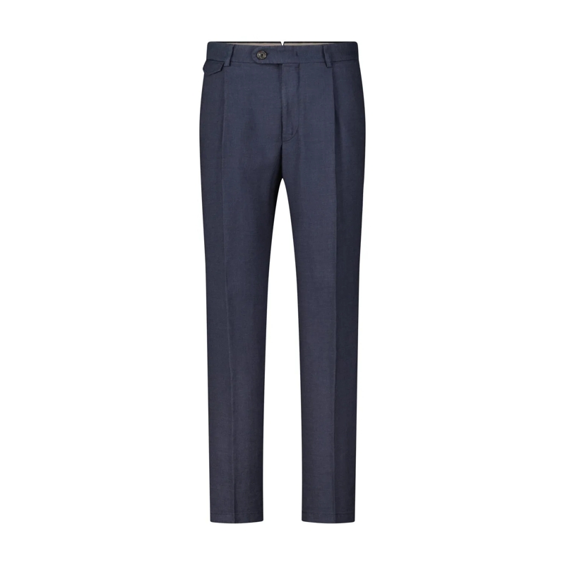 windsor.  Regular-Fit Hose mit Leinen Dunkelblau