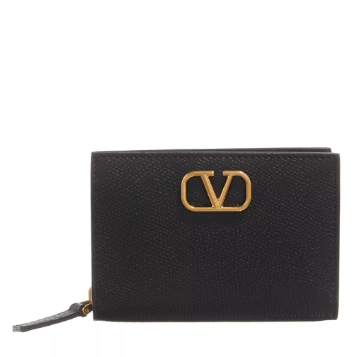 Valentino Garavani Card Holder Black Portemonnaie mit Zip-Around-Reißverschluss