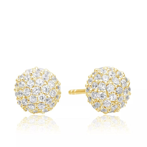 Sif Jakobs Jewellery Bobbio Earrings White Zirconia 18K Gold Plated Orecchini a bottone