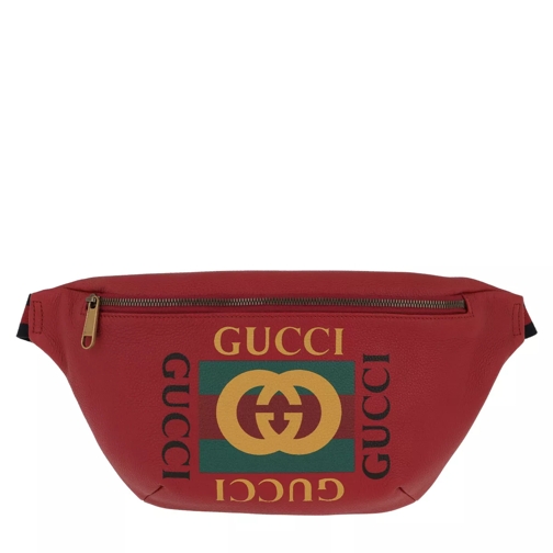 Gucci Gucci Print Belt Bag Leather Red Gürteltasche