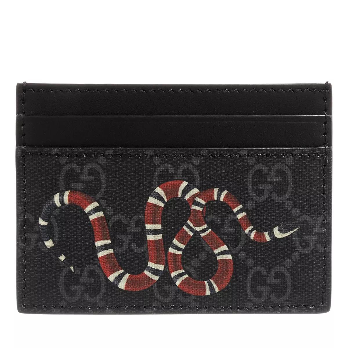 Gucci Portemonnaies - Kingsnake Print GG Supreme Card Case - Gr. unisize - in Schwarz - für Damen